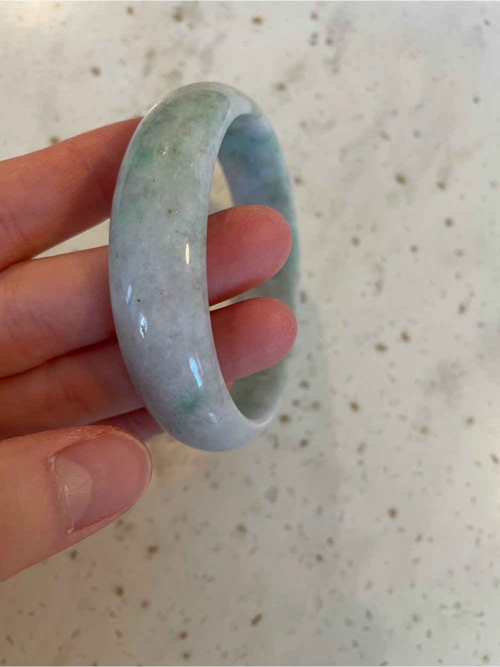 Authentic Jade Green and Purple Bangle Bracelet - Women Jewelry